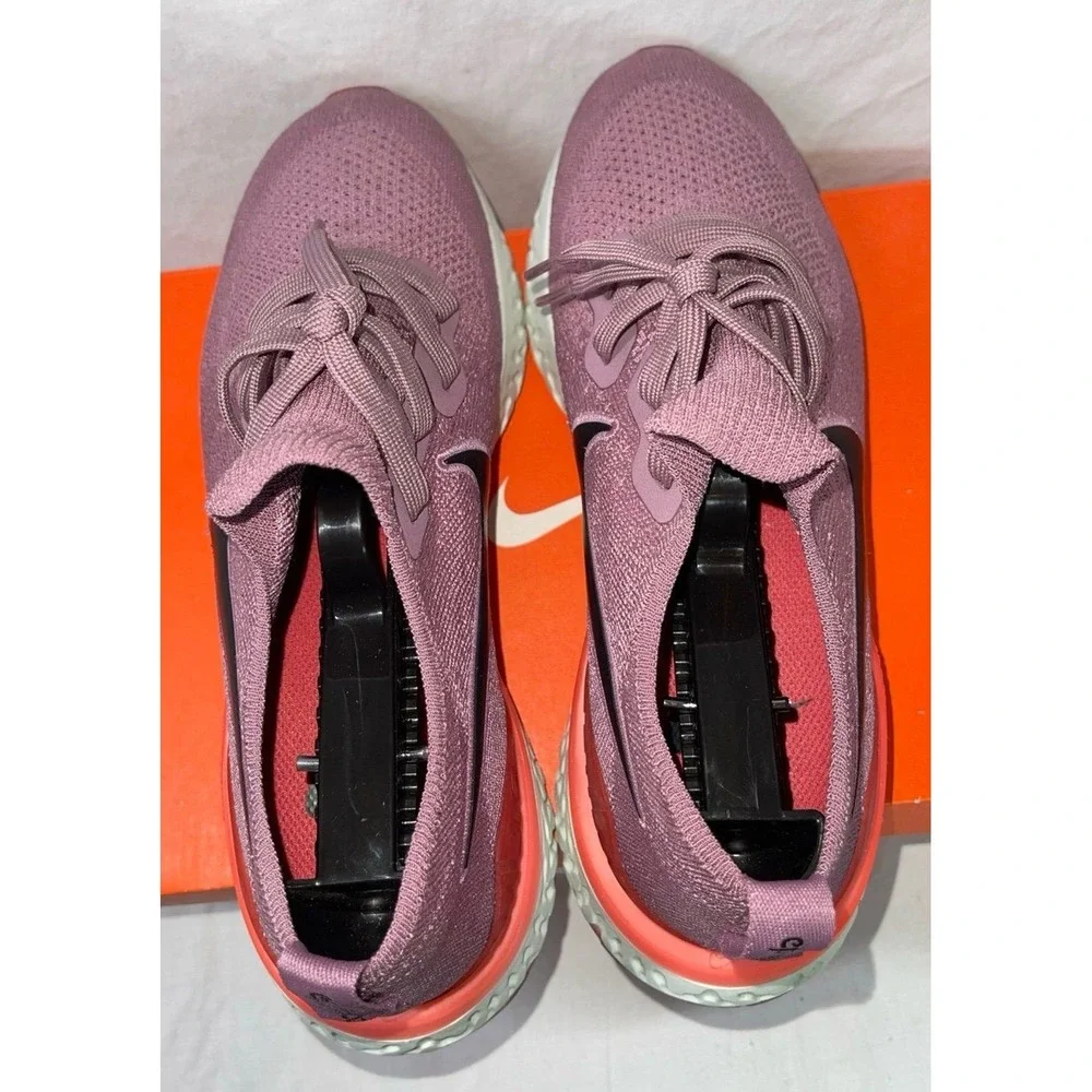 Nike Women's Epic React Flyknit 2 Plum Dust/Coral-Ember Glow Shoes,‎ 10